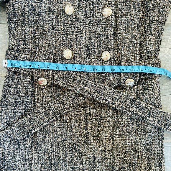 Calvin Klein Long Tweed Peacoat with Sweater Neck (size 4) - Picture 10 of 16